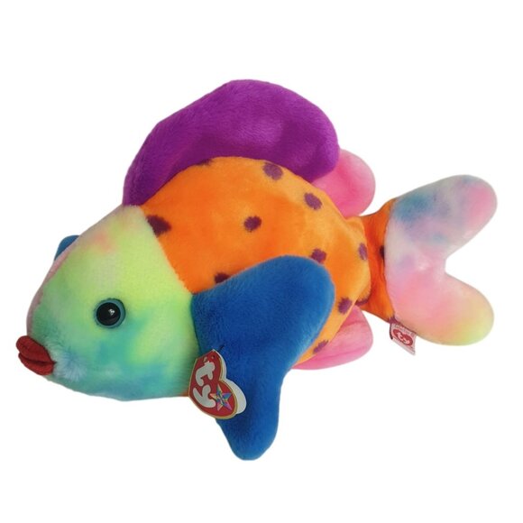 VTG Ty Beanie Buddies Fish LIPS 13" LG Plush 1999 Multicolor Collection Sea - Picture 3 of 10